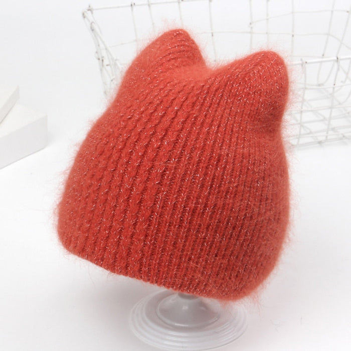 Cat Ears Rabbit Fur Beanie