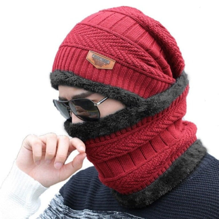 Windproof Comfortable Knitted Ear Protection Cap And Scarf