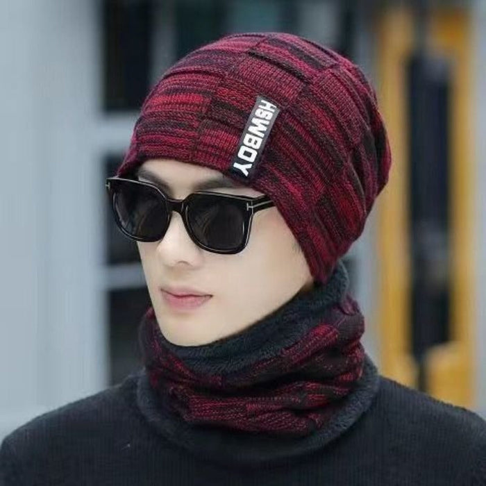 Windproof Comfortable Knitted Ear Protection Cap And Scarf