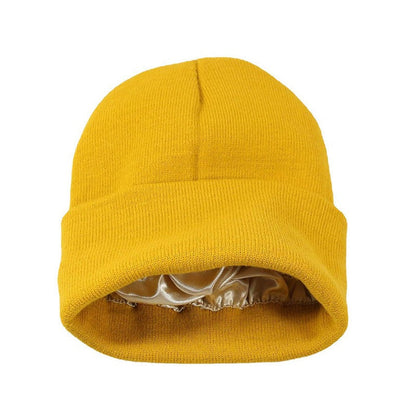 Winter Silk Satin Lined Beanie Hats